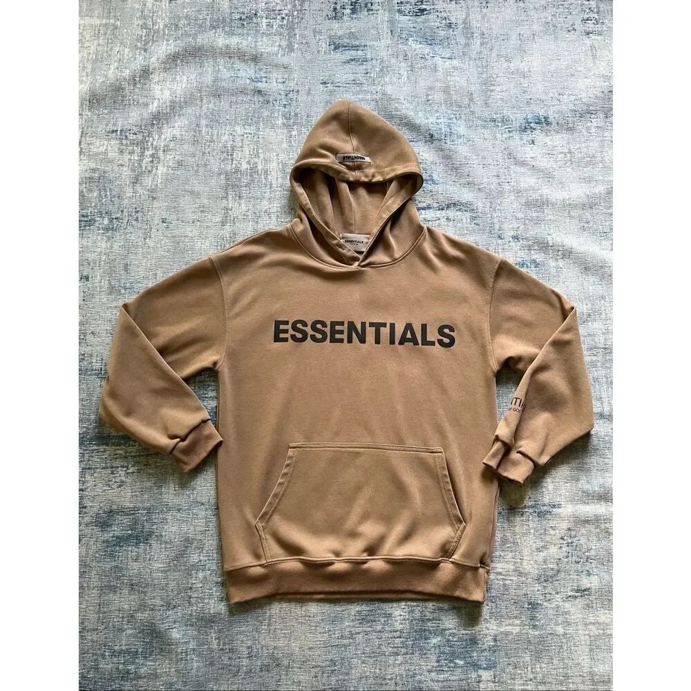Fear of God FOG Essential Taupe Brown Hoodie Approximate S